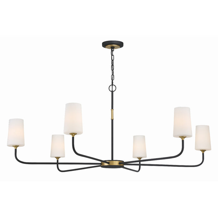 Crystorama Niles Black Forged Modern Gold 6 Light Chandelier NIL-70016-BF-MG - Chandeliers