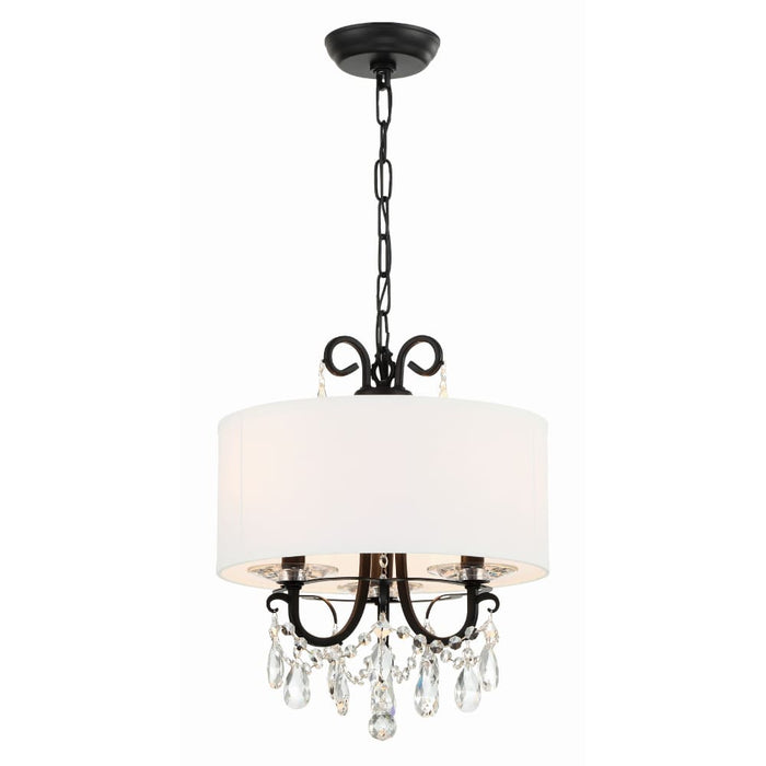 Crystorama Othello Matte Black 3 Light Mini-Chandelier 6623-MK-CL-MWP - Mini-Chandeliers