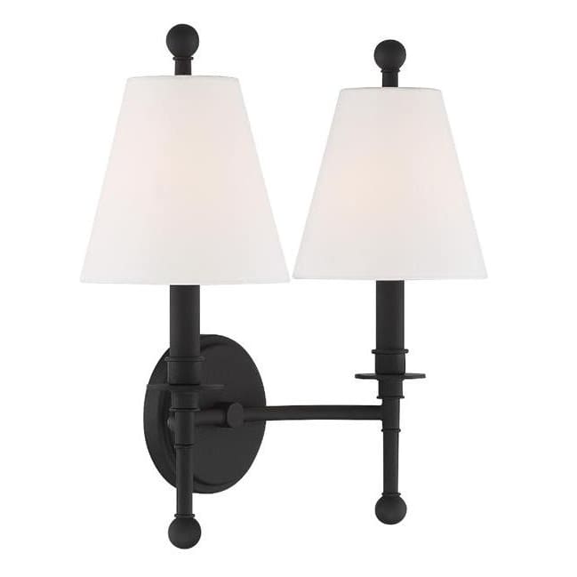 Crystorama Riverdale Black Forged 2 Light Wall Sconce RIV-383-BF - Wall Sconce
