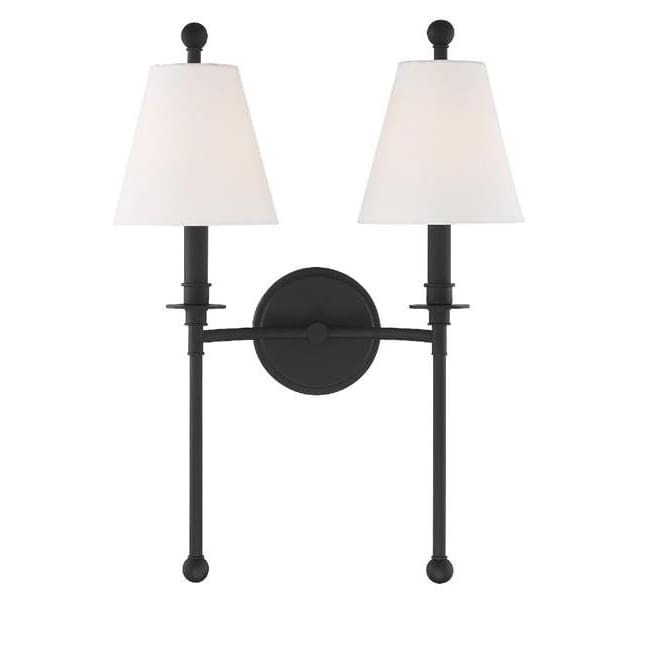 Crystorama Riverdale Black Forged 2 Light Wall Sconce RIV-383-BF - Wall Sconce