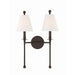 Crystorama Riverdale Dark Bronze 2 Light Wall Sconce RIV-383-DB - Wall Sconces