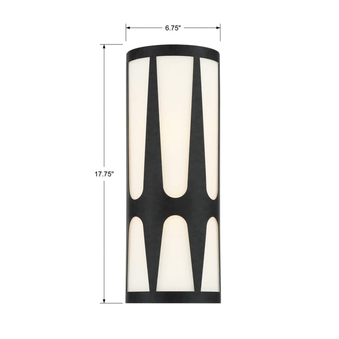 Crystorama Royston Black 2 Light Wall Sconce ROY-802-BK - Wall Sconces