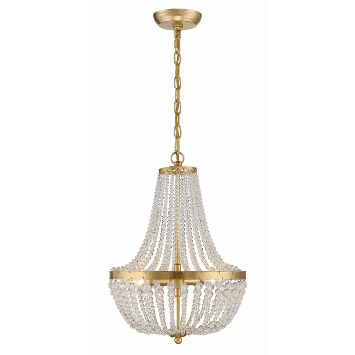 Crystorama Rylee Antique Gold 3 Light Chandelier 603-GA - Chandeliers