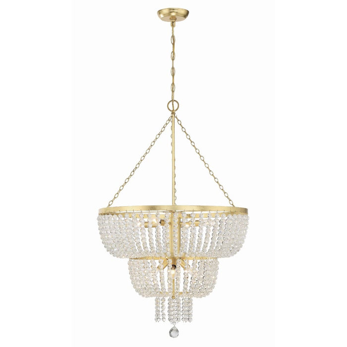 Crystorama Rylee Antique Gold 8 Light Chandelier 610-GA - Chandeliers
