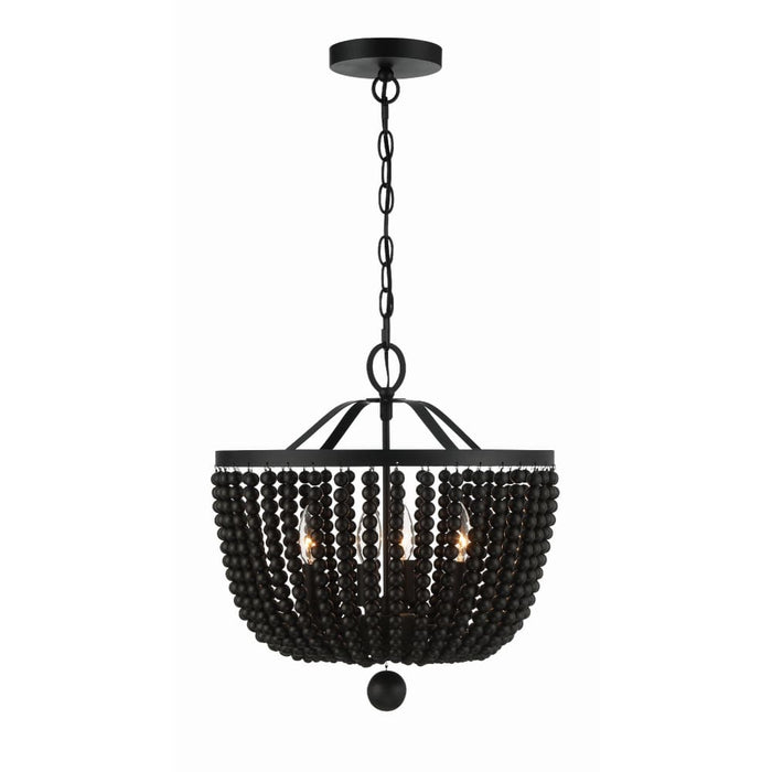 Crystorama Rylee Matte Black 4 Light Chandelier 604-MK - Chandeliers
