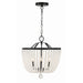 Crystorama Rylee Matte Black 4 Light Chandelier 604-MK-FR - Chandeliers