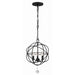 Crystorama Solaris Black 3 Light Mini-Chandelier 9225-BK - Mini-Chandeliers