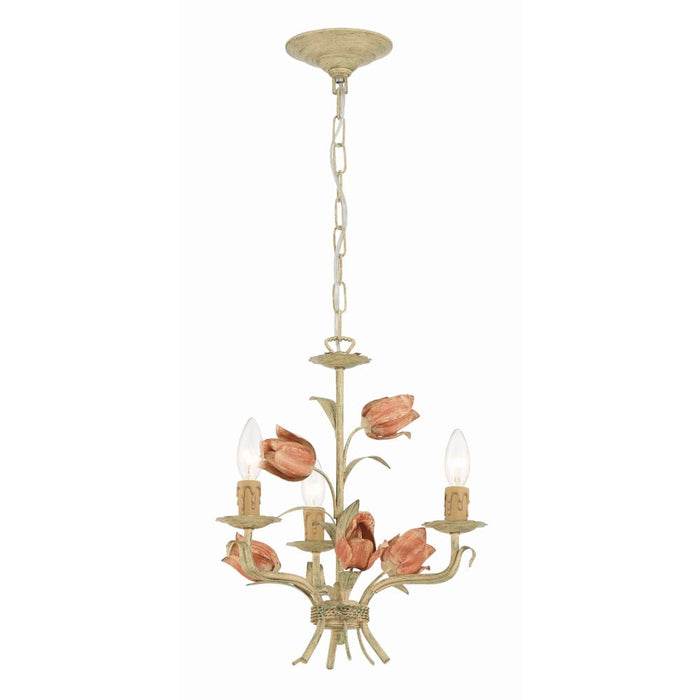 Crystorama Southport Sage Rose 3 Light Mini-Chandelier 4803-SR - Mini-Chandeliers