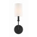Crystorama Sylvan Black Forged 1 Light Wall Sconce 2241-BF - Wall Sconces