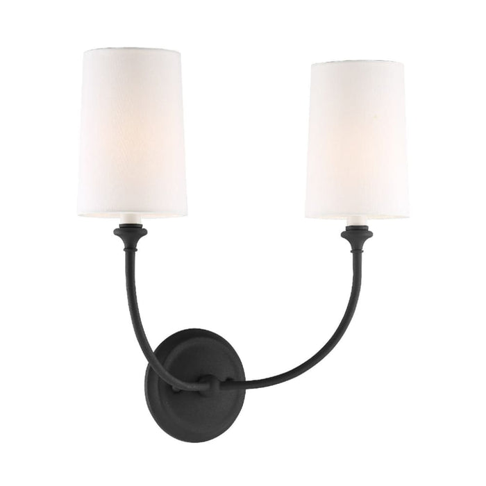 Crystorama Sylvan Black Forged 2 Light Wall Sconce 2242-BF - Wall Sconces