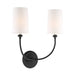 Crystorama Sylvan Black Forged 2 Light Wall Sconce 2242-BF - Wall Sconces