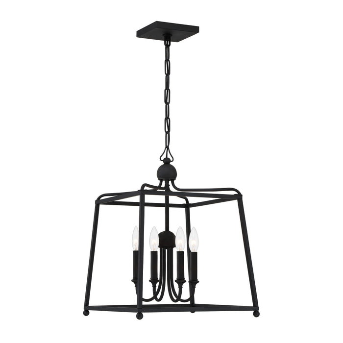 Crystorama Sylvan Black Forged 4 Light Chandelier 2245-BF_NOSHADE - Chandeliers