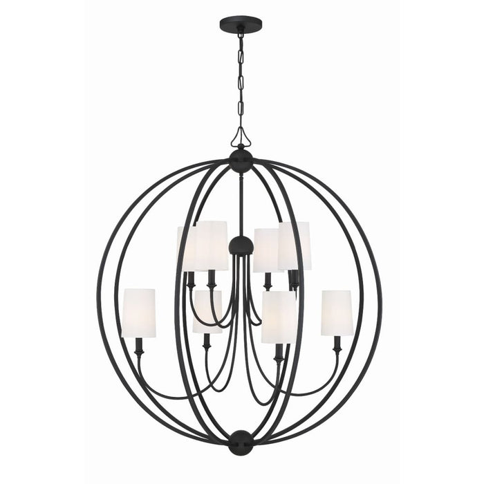 Crystorama Sylvan Black Forged 8 Light Chandelier 2246-BF - Chandeliers