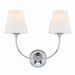 Crystorama Sylvan Polished Chrome 2 Light Bathroom Vanity 2442-OP-CH - Bath Vanitys