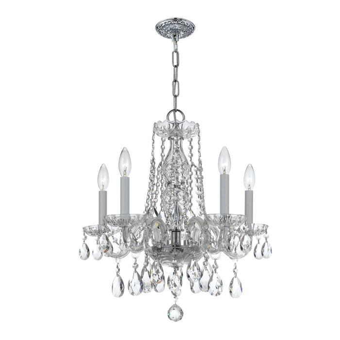 Crystorama Traditional Crystal Polished Chrome 5 Light Mini-Chandelier 1061-CH-CL-S - Mini-Chandeliers