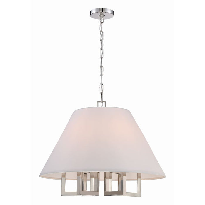 Crystorama Westwood Polished Nickel 6 Light Chandelier 2256-PN - Chandeliers