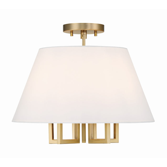 Crystorama Westwood Vibrant Gold 5 Light Semi-Flushmount 2255-VG_CEILING - Semi-Flushmounts