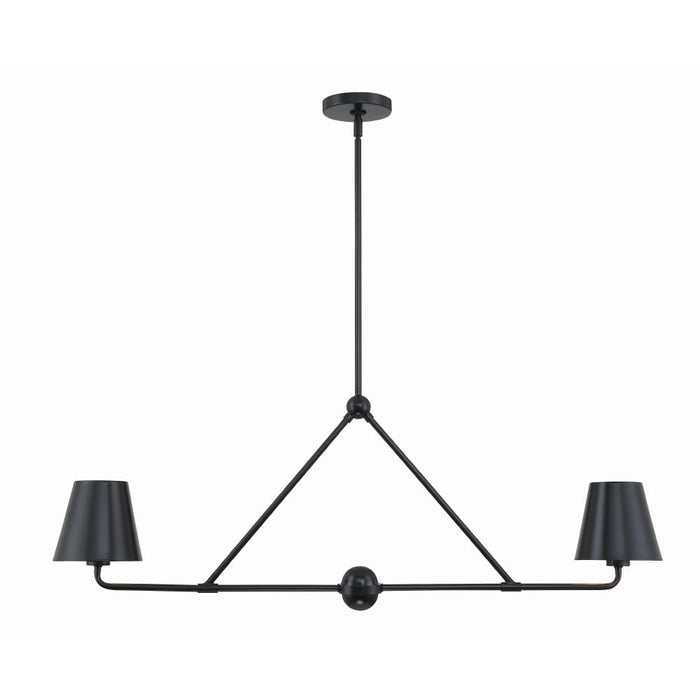 Crystorama Xavier Matte Black 2 Light Chandelier XAV-B9302-MK - Chandeliers