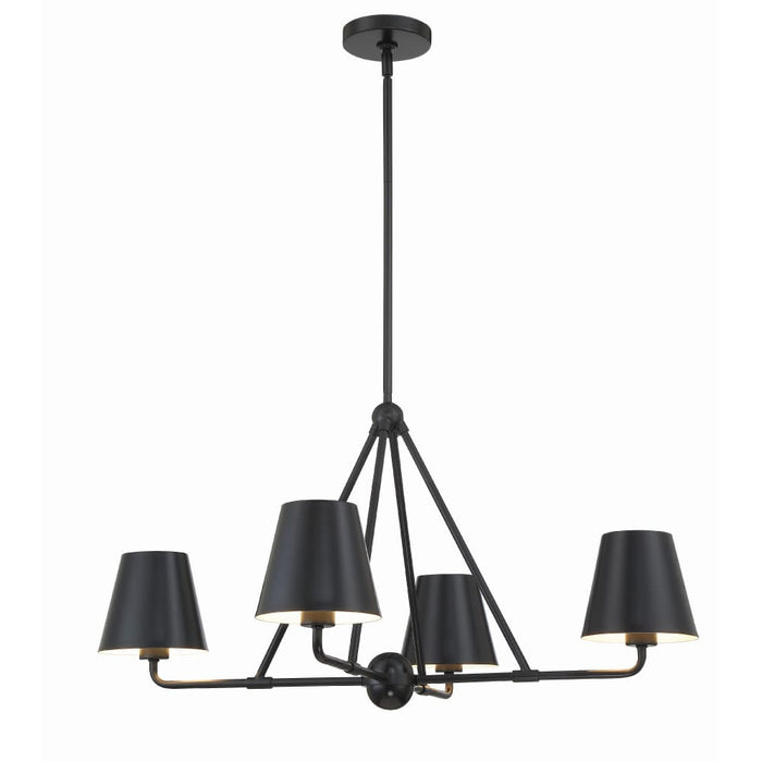 Crystorama Xavier Matte Black 4 Light Chandelier XAV-B9304-MK - Chandeliers