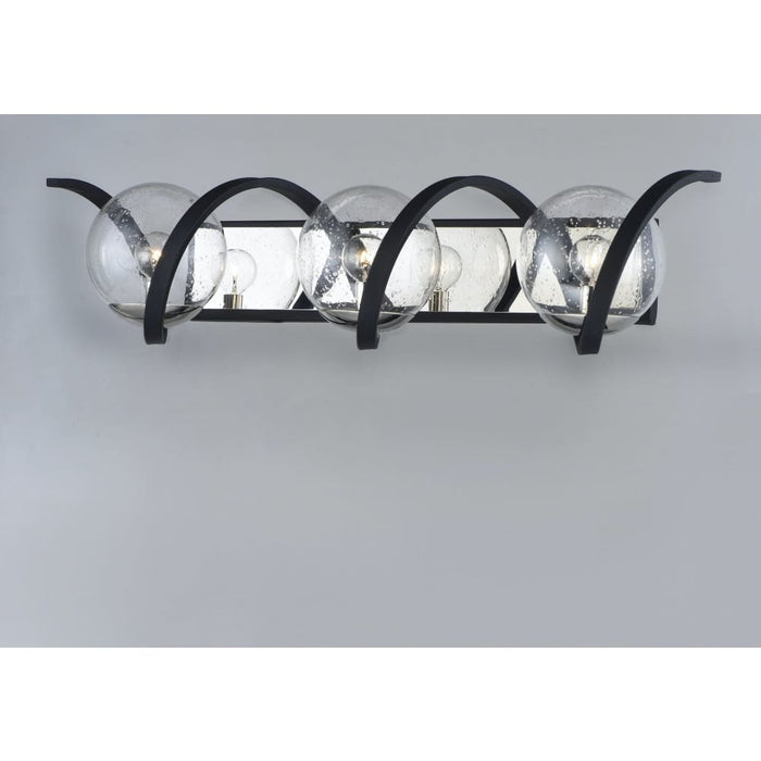 Curlicue Black / Polished Nickel Bath Vanity - Bath Vanity