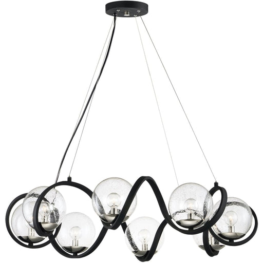 Curlicue Black / Polished Nickel Multi-Light Pendant - Pendants