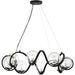 Curlicue Black / Polished Nickel Multi-Light Pendant - Pendants