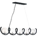 Curlicue Black / Polished Nickel Multi-Light Pendant - Pendants
