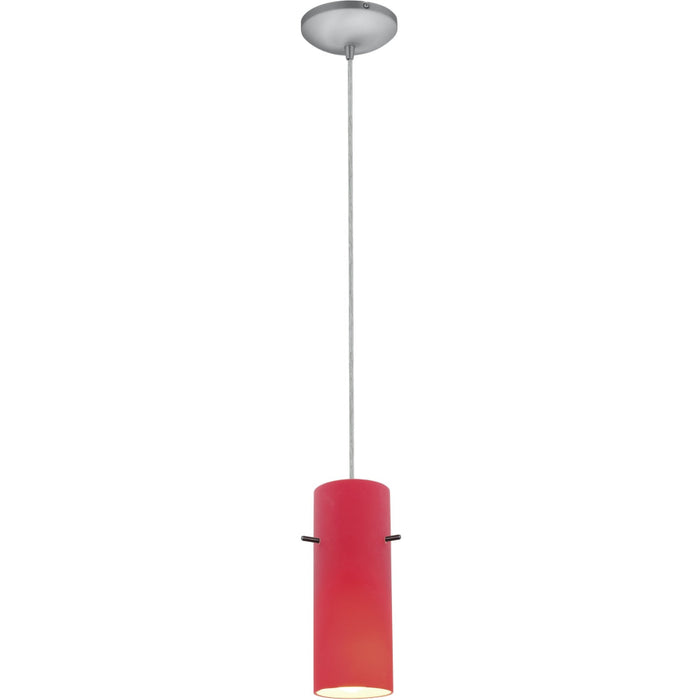 Cylinder Brushed Steel LED Pendant - Pendants