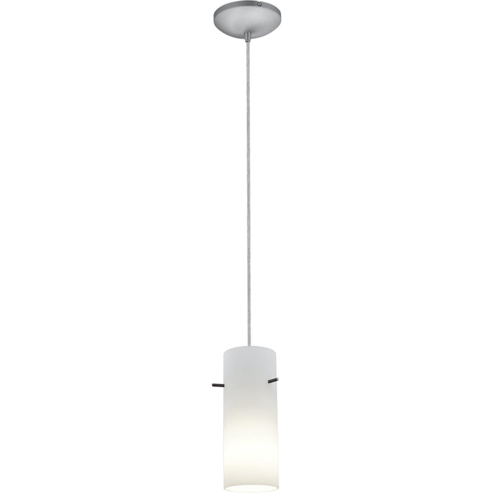 Cylinder Brushed Steel Pendant - Pendants