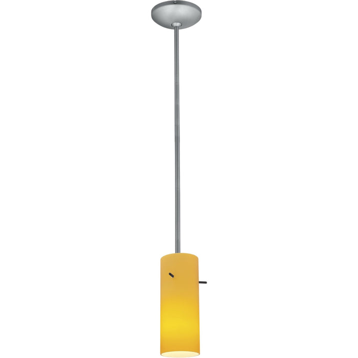 Cylinder Brushed Steel Pendant - Pendants