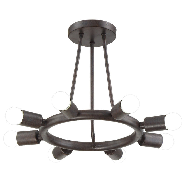 Dakota 8 Light Charcoal Bronze Ceiling Mount - Semi-Flushmounts