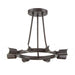 Dakota 8 Light Charcoal Bronze Ceiling Mount - Semi-Flushmounts