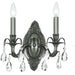 Dawson 2 Light Spectra Crystal Pewter Sconce - Wall Sconce