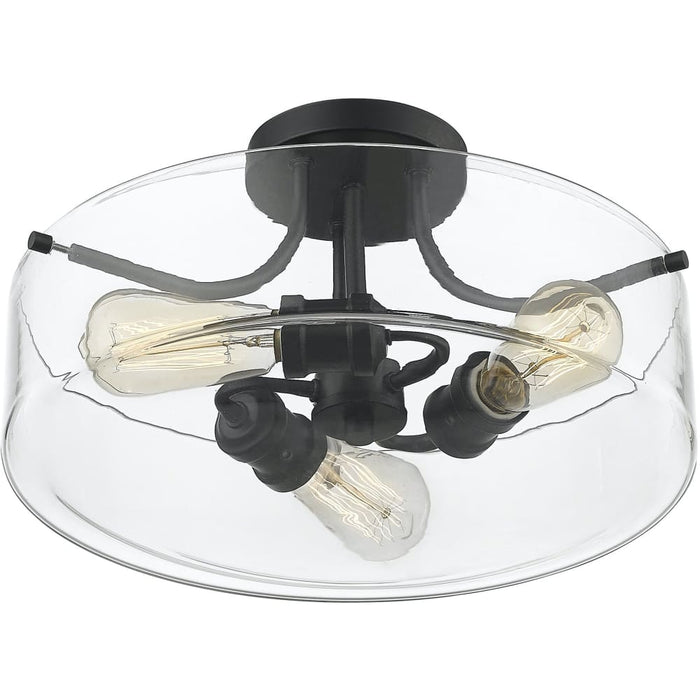 Delaney Matte Black Semi-Flushmount - Semi-Flushmounts