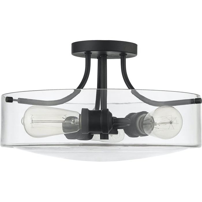 Delaney Matte Black Semi-Flushmount - Semi-Flushmounts