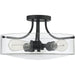 Delaney Matte Black Semi-Flushmount - Semi-Flushmounts