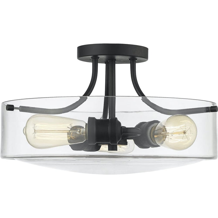 Delaney Matte Black Semi-Flushmount - Semi-Flushmounts