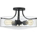 Delaney Matte Black Semi-Flushmount - Semi-Flushmounts