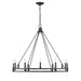 Dennison Matte Black 12 Light Chandelier - Chandeliers
