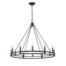Dennison Matte Black 12 Light Chandelier - Chandeliers