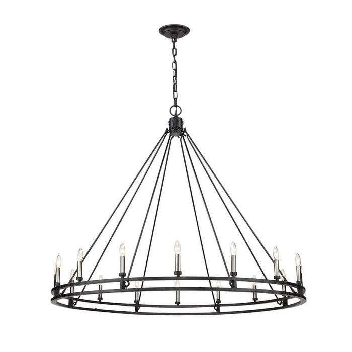 Dennison Matte Black 16 Light Chandelier - Chandeliers