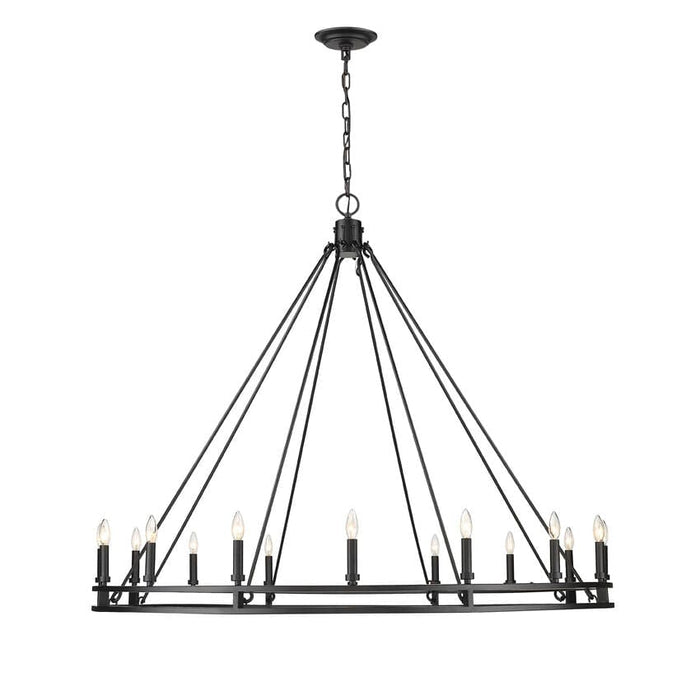 Dennison Matte Black 16 Light Chandelier - Chandeliers