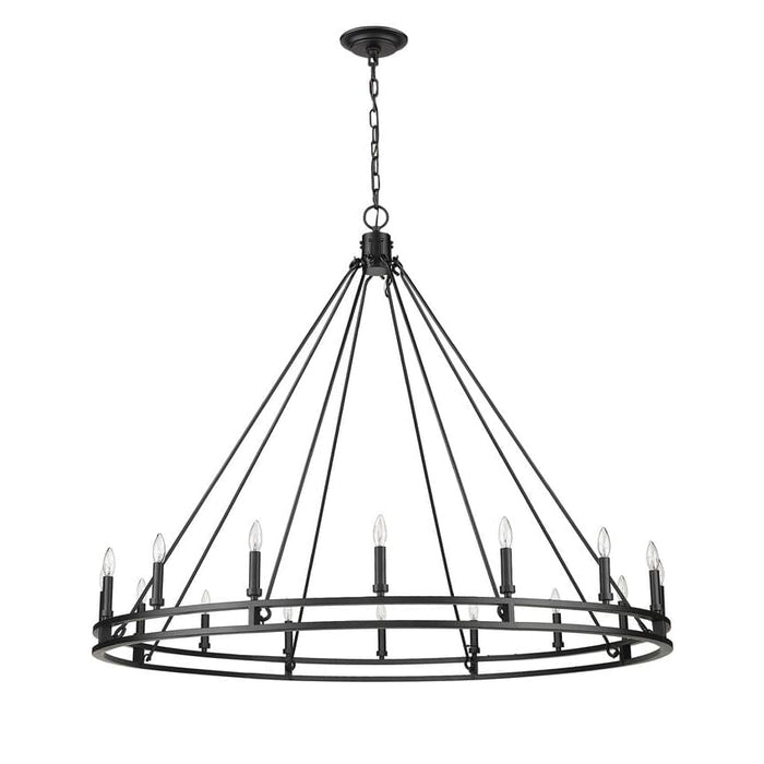 Dennison Matte Black 16 Light Chandelier - Chandeliers