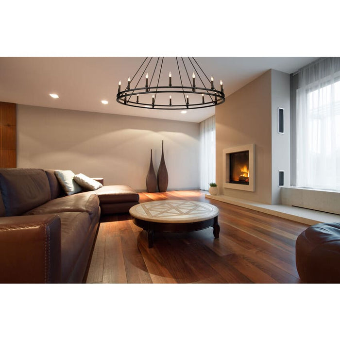 Dennison Matte Black 16 Light Chandelier - Chandeliers
