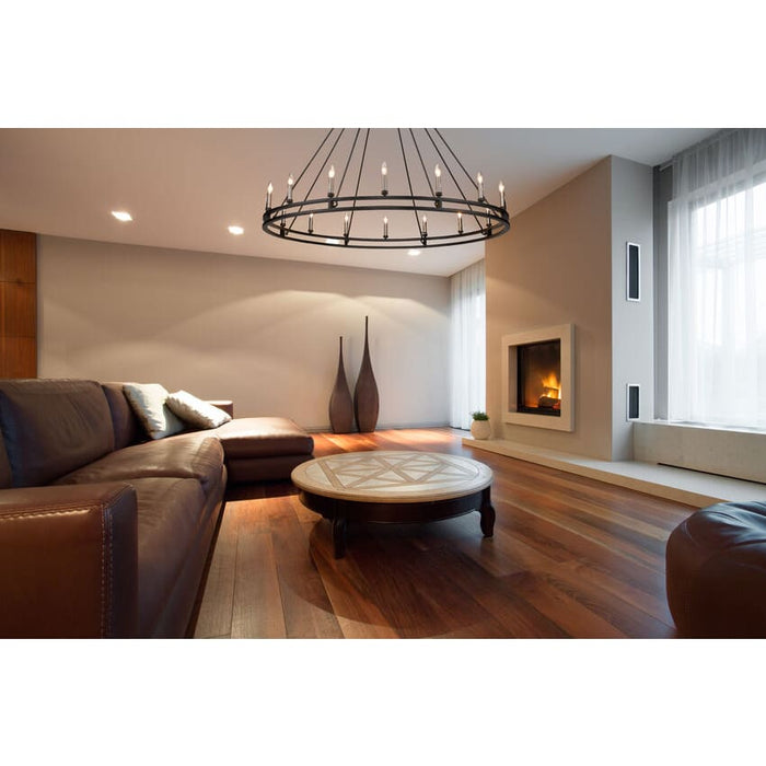 Dennison Matte Black 16 Light Chandelier - Chandeliers