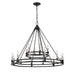 Dennison Matte Black 18 Light Chandelier - Chandeliers