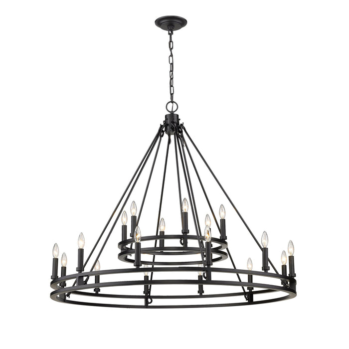 Dennison Matte Black 18 Light Chandelier | theLightShop