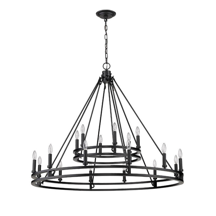 Dennison Matte Black 18 Light Chandelier - Chandeliers