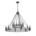 Dennison Matte Black 18 Light Chandelier - Chandeliers