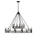 Dennison Matte Black 18 Light Chandelier - Chandeliers